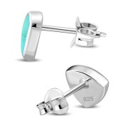 Turquoise Reuleaux Triangle Silver Stud Earrings, e390st